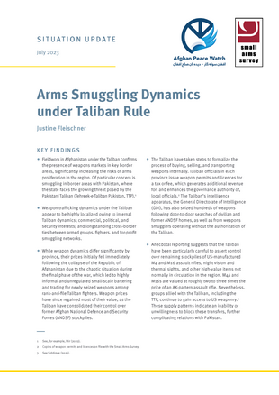 Arms Smuggling Dynamics under Taliban Rule cover image